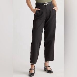 Quince Women Organic Stretch Cotton Twill Barrel Pants Black 8